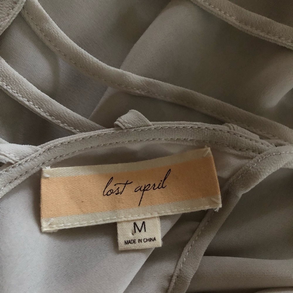 Lost April sexy lattice open back cami Top size M - Picture 6 of 7